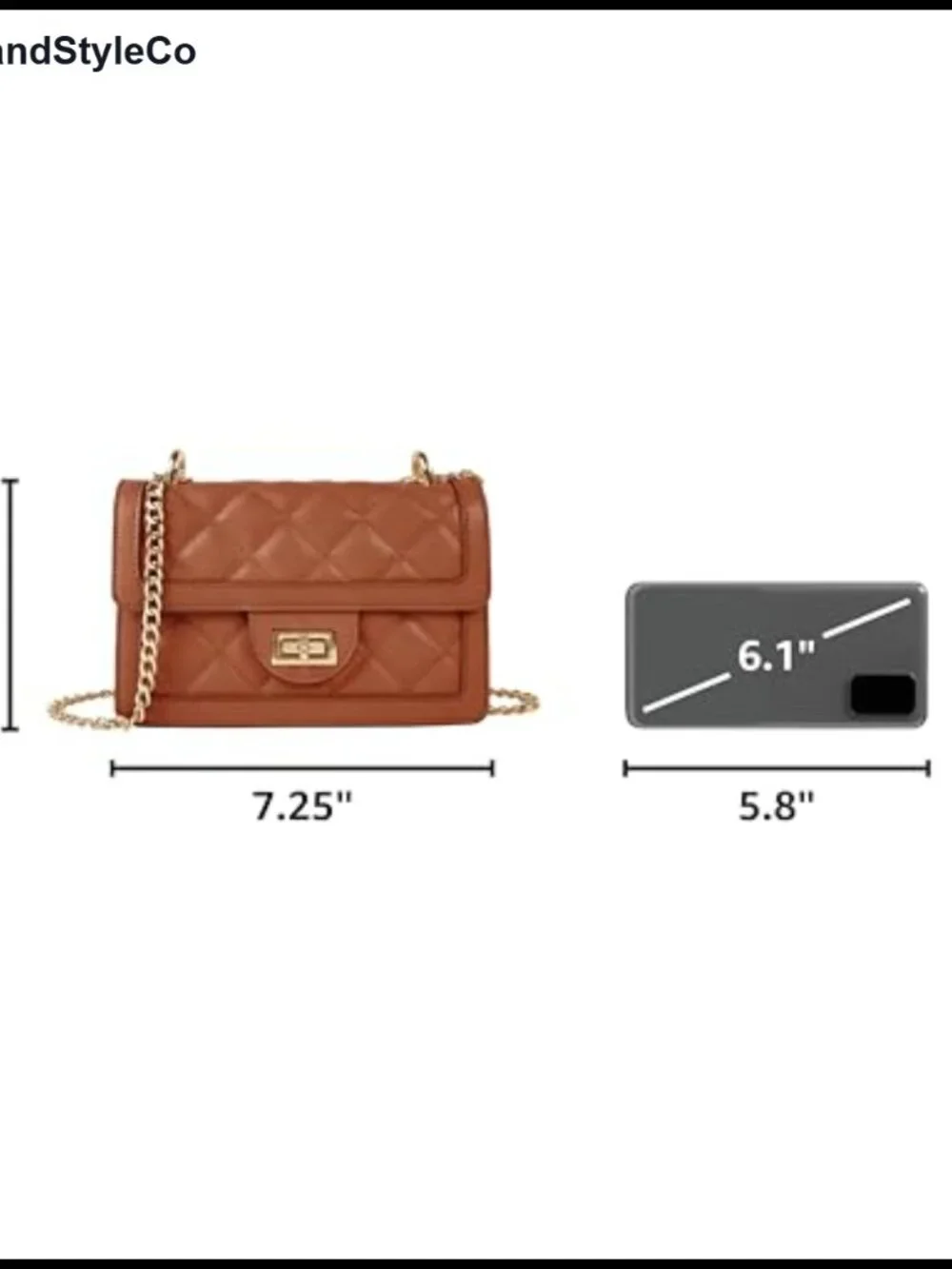 Quilted Small Crossbody Bag with Gold-Tone Hardware Vegan Leather